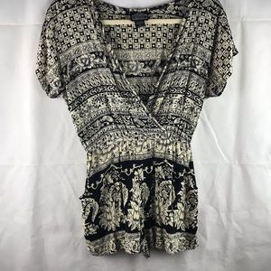 Angie | Black and Cream| Romper| Size small